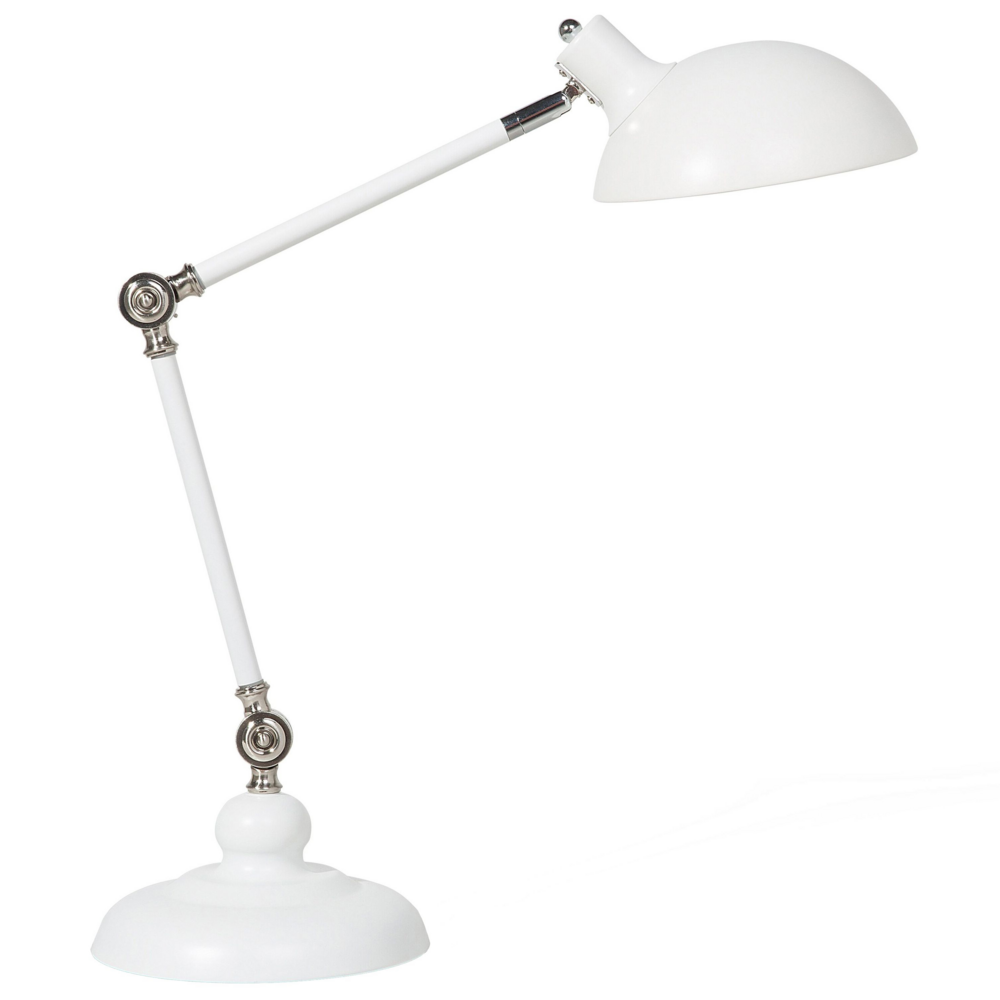 Beliani Industrial Metal Desk Lamp White Meramec