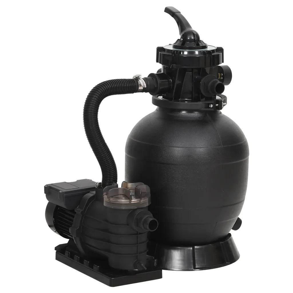 VidaXL Pool Sand Filter with 6-Way Valve Black