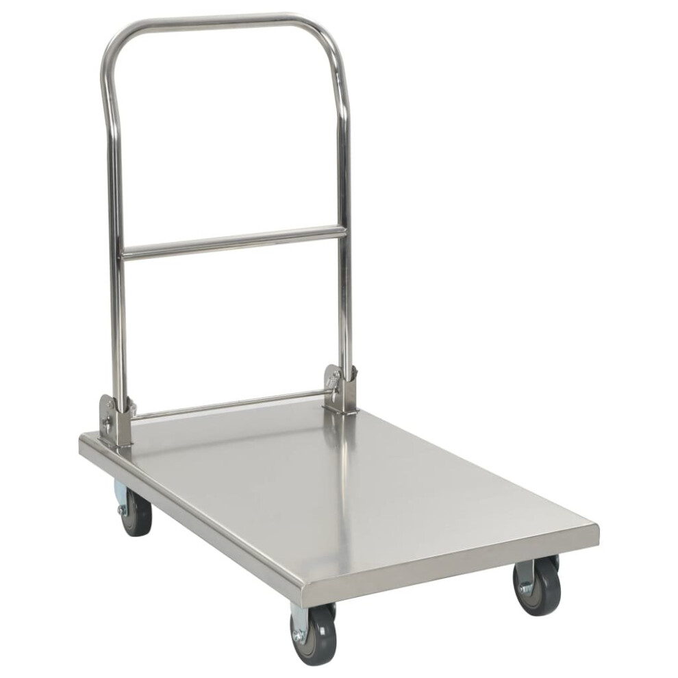 VidaXL Platform Wagon Silver 82x53x86 cm Stainless Steel