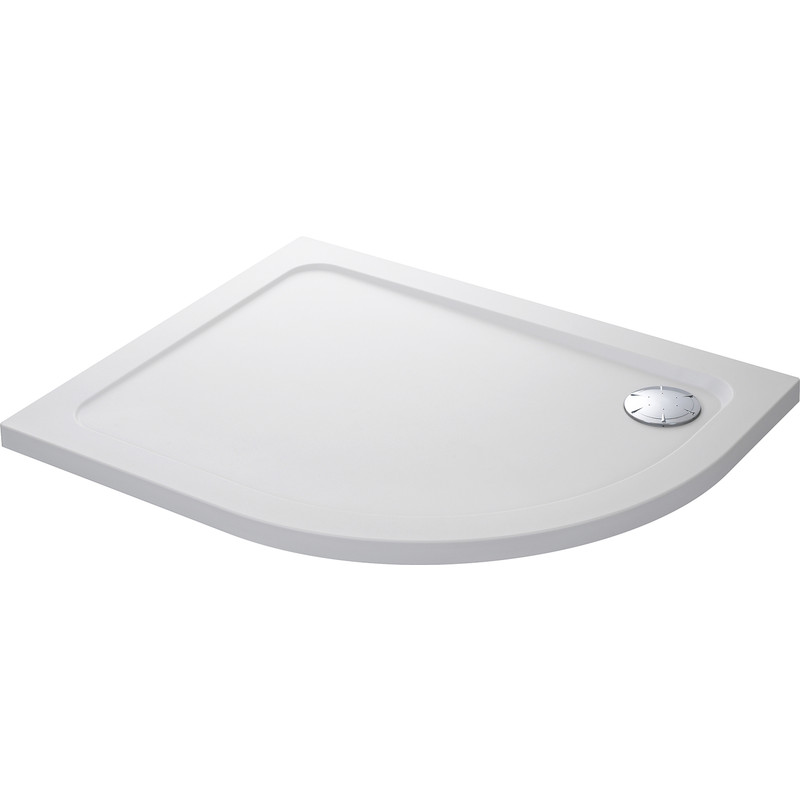 Mira Showers Mira Flight Safe Low Left Hand Offset Quadrant Shower Tray - 1200 x 900mm 0 Upstands with Waste
