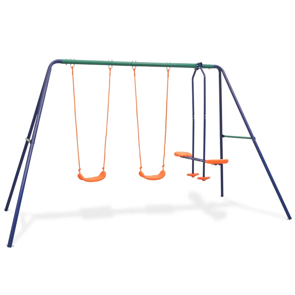 VidaXL Swing Set with 4 Seats Orange