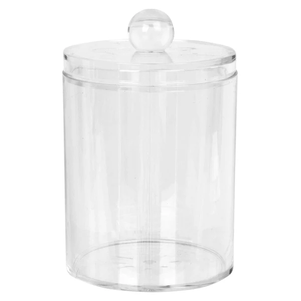 Harbour Housewares Reusable Plastic Bathroom Canister with Clear Lid - Clear
