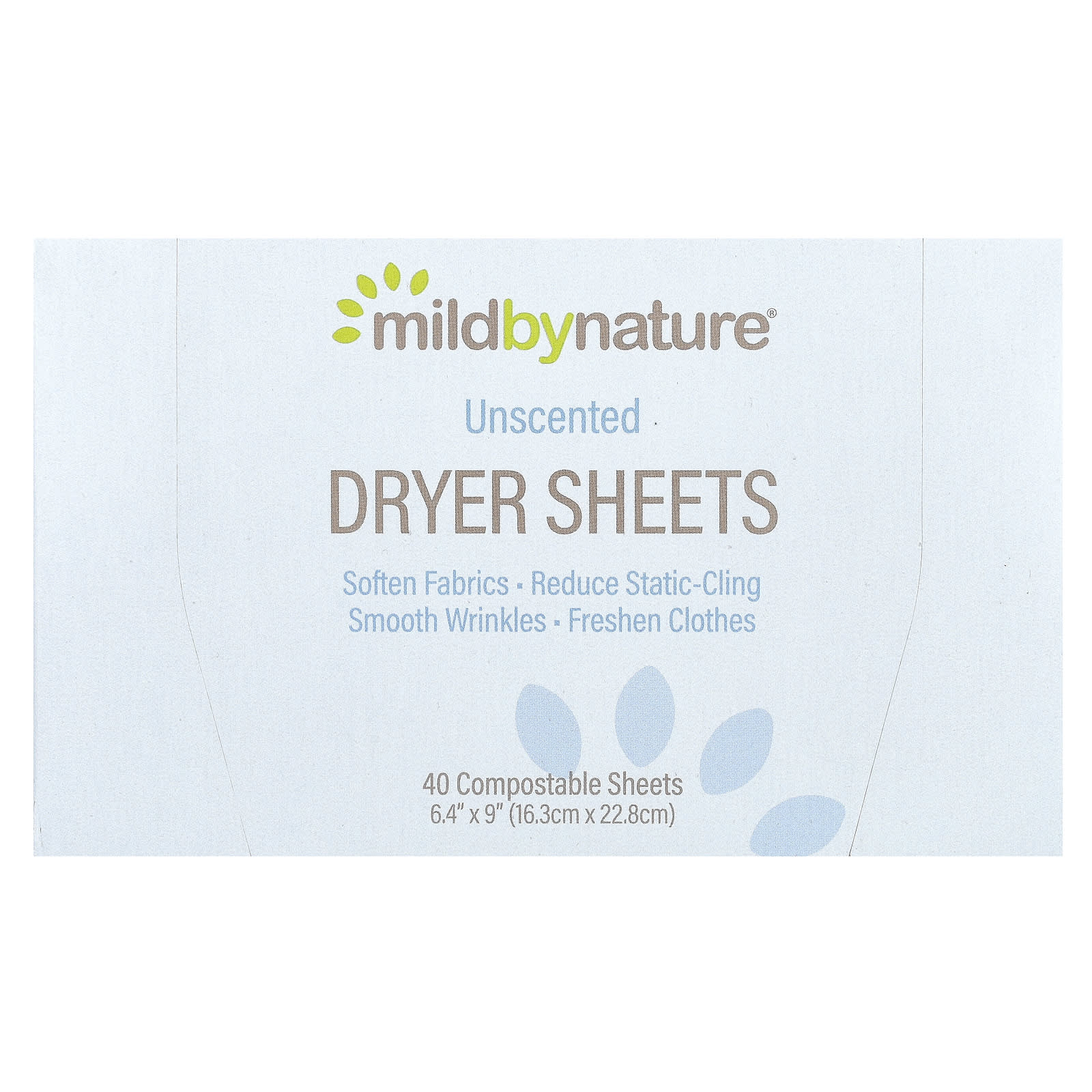 Mild By Nature , Dryer Sheets, Unscented, 40 Compostable Sheets