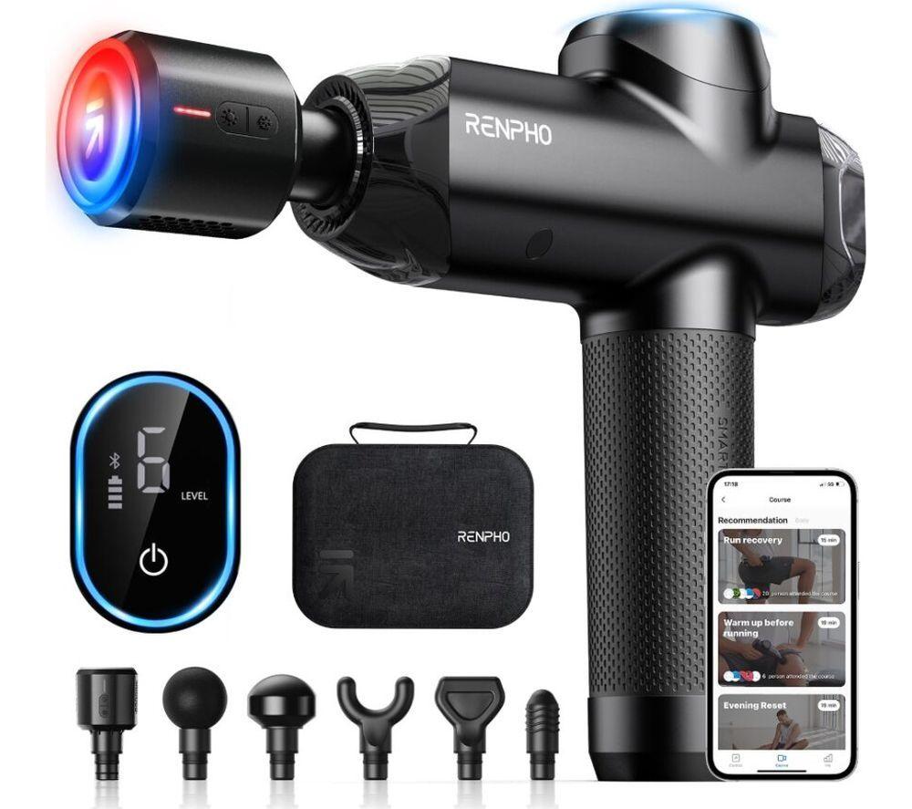 RENPHO Power Heat & Cool Handheld Body Massage Gun - Black
