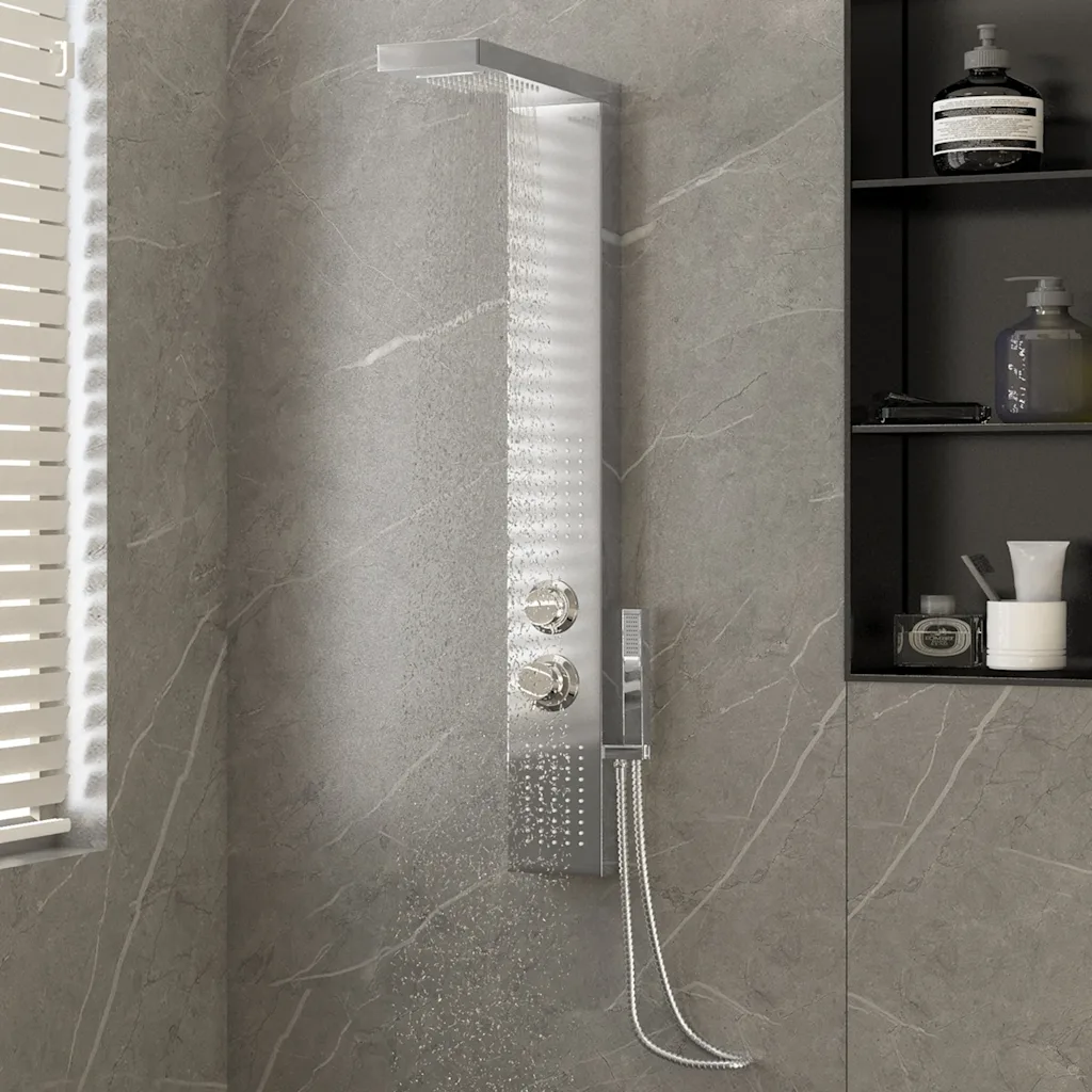 VidaXL Shower Panel System Stainless Steel Square