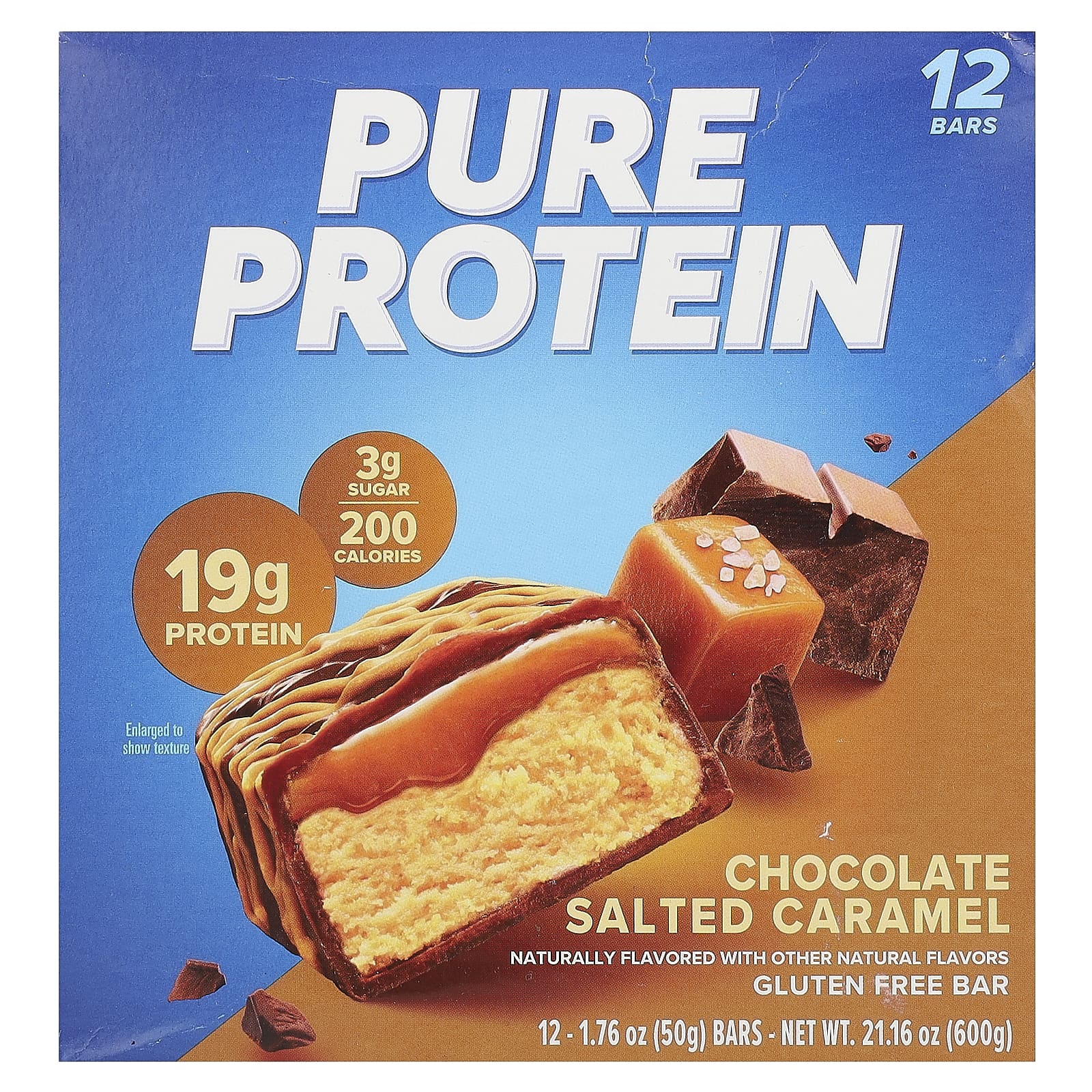 Pure Protein , Gluten-Free Bars, Chocolate Salted Caramel, 12 Bars, 1.76 oz (50 g) Each
