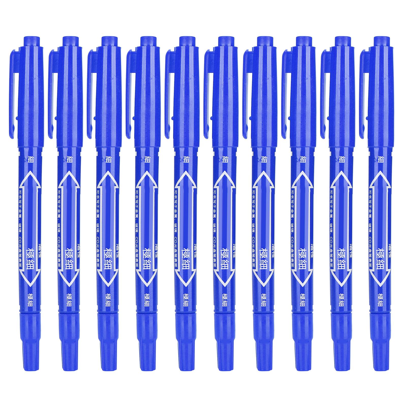 ZEBLAZE 10pcs QuickDrying Marker Pen DoubleEnd Art Drawing Writing Colored Marker Set(Blue ) blue