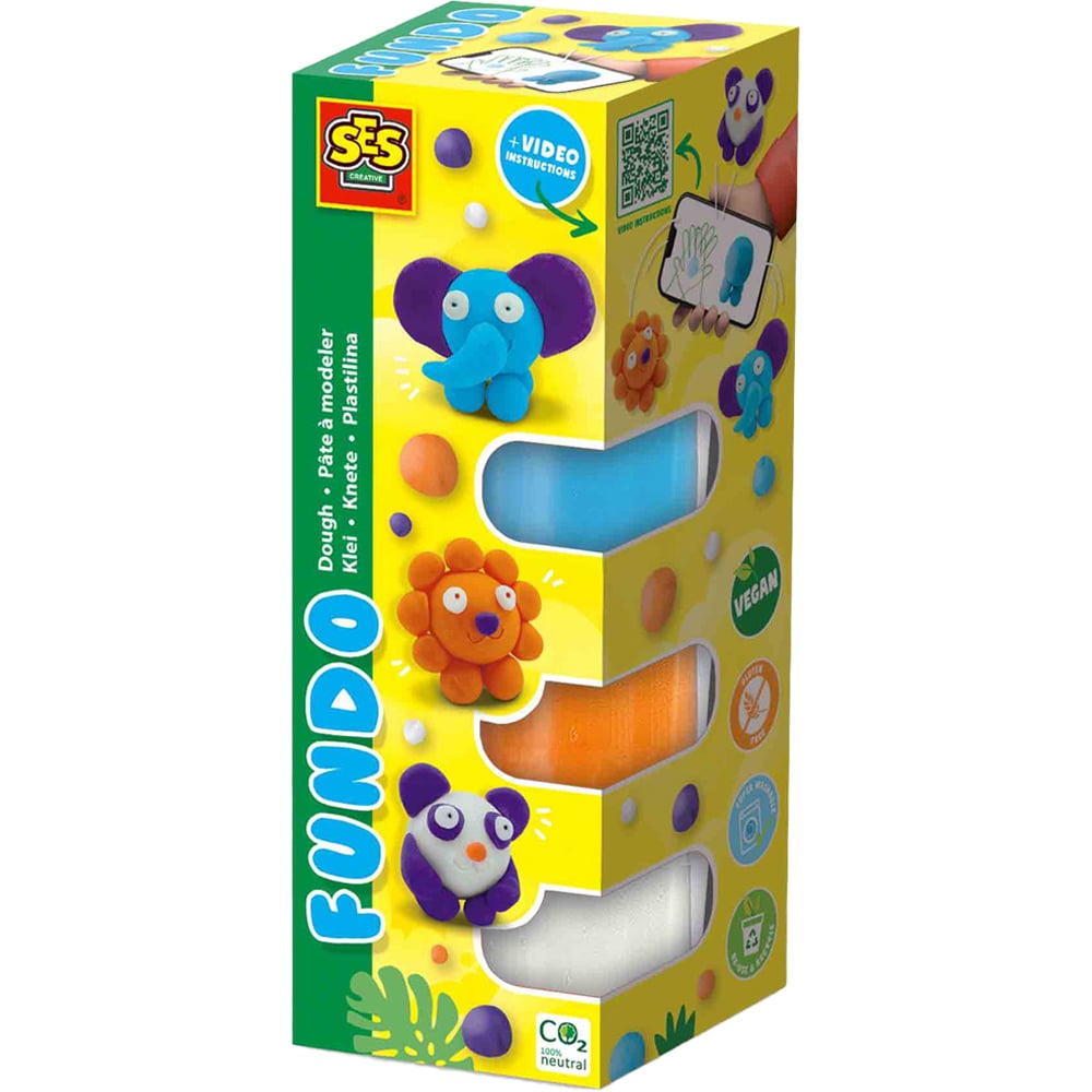 Ses Creative FunDo Dough - Wild Animals (3x90g-1x40g)