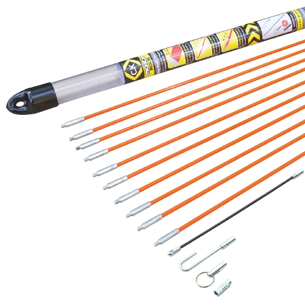 CK  Kabel-Einziehhilfe, Stahl Kabel-Schubstangen, 10m