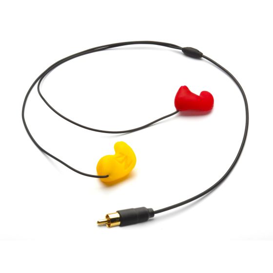 ZeroNoise Circuit Ear Plug Speaker Kit - Single RCA, Semi-Custom Short