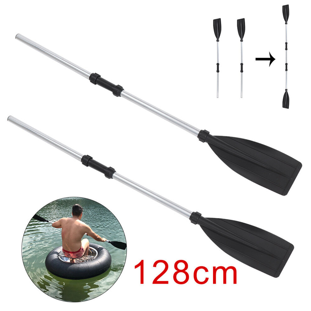 Unbranded 2pcs 128cm Aluminum Detachable Afloat Kayak Oars Boat Rafting Canoe Paddle Tool