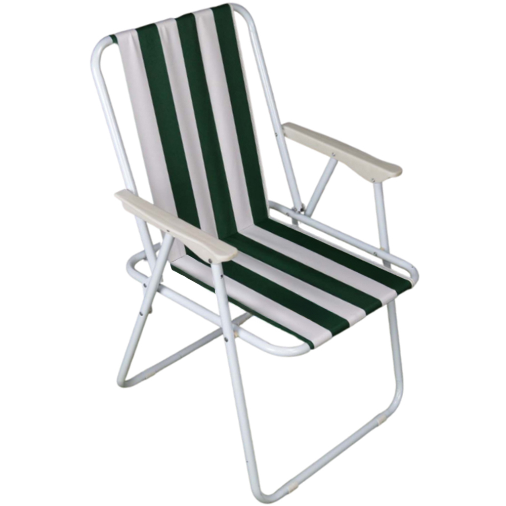 Samuel Alexander Multi Pack of Folding Camping Picnic Chairs - Green and White