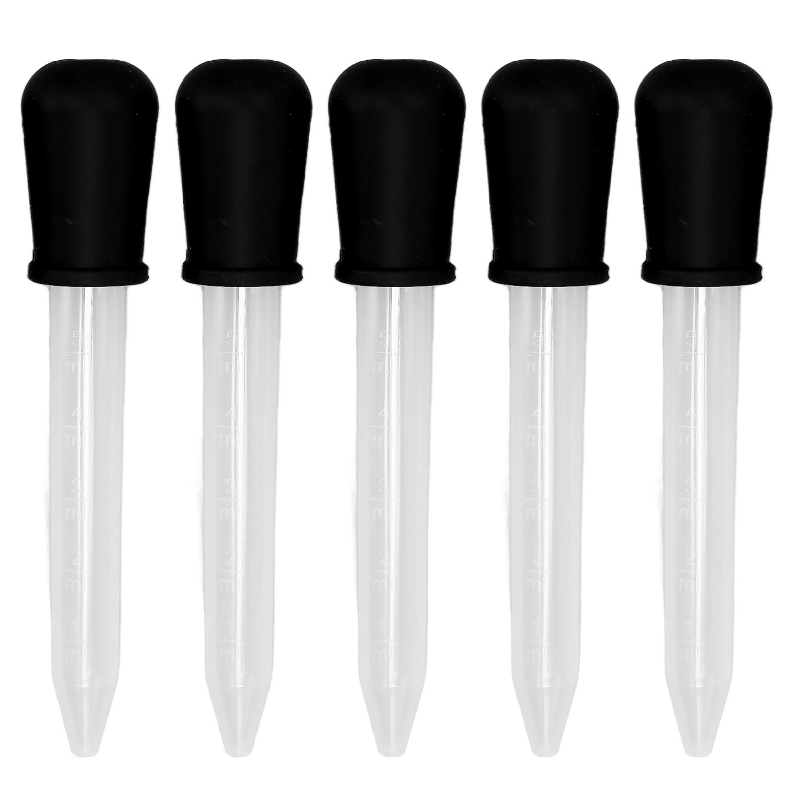 Neoglint 5Pcs Transfer Pipettes 5ml Silicone Material Easy Cleaning Making Disposable DIY DropperBlack