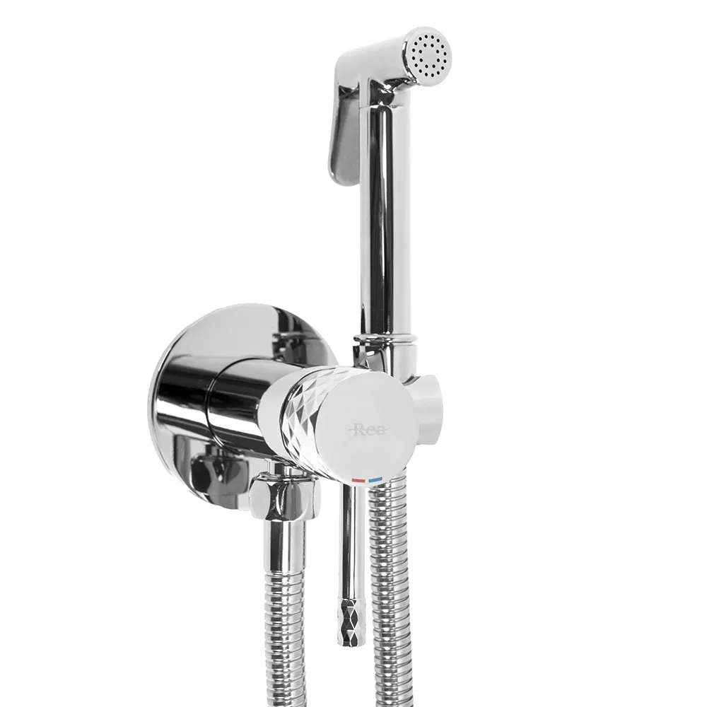 Rea Bidet Faucet Rea Lungo Loop Diamond Chrome , Brass