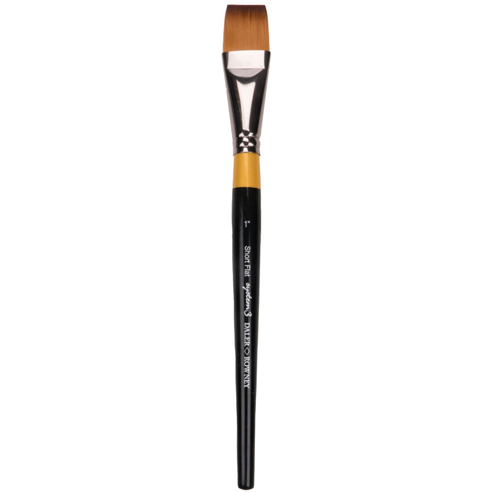 System 3 Daler-Rowney System3 Synthetic Short Flat Brush - 1"