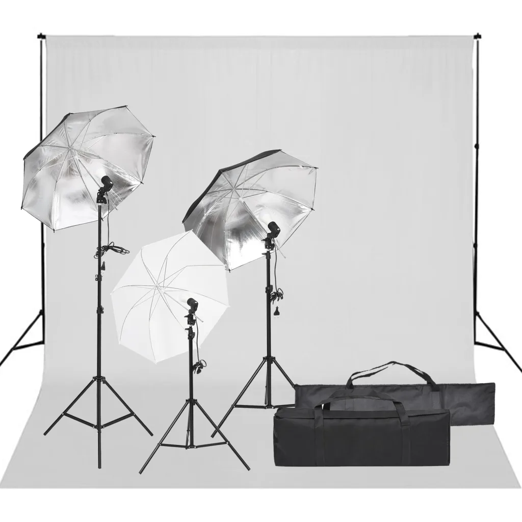 VidaXL Photo Studio Kit with Light Set and Backdrop
