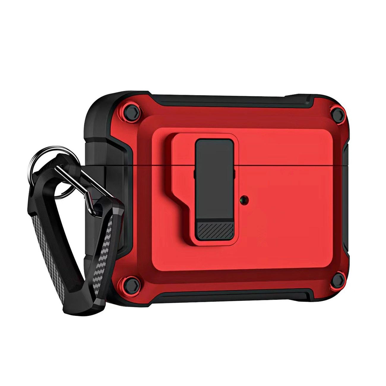 Hurtel Airpods 4 Armor Pro Case With Carabiner - Red