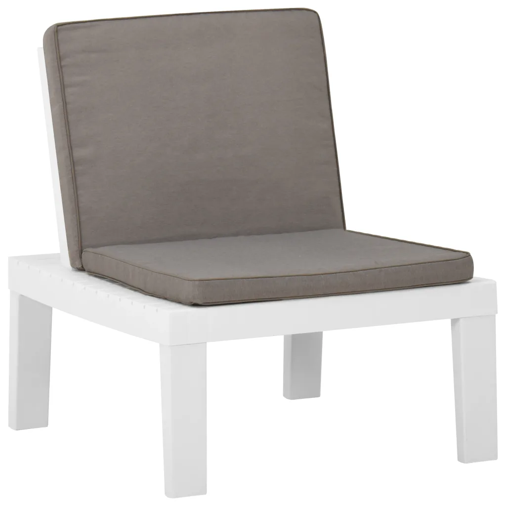 VidaXL Garden Lounge Chair with Cushion Plastic White