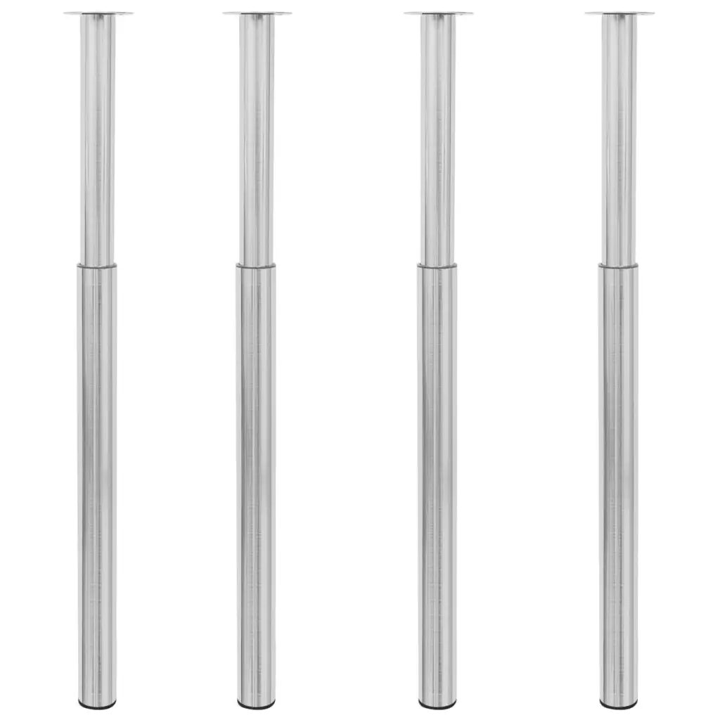 VidaXL Telescopic Table Legs 4 pcs Brushed Nickel 710 mm-1100 mm