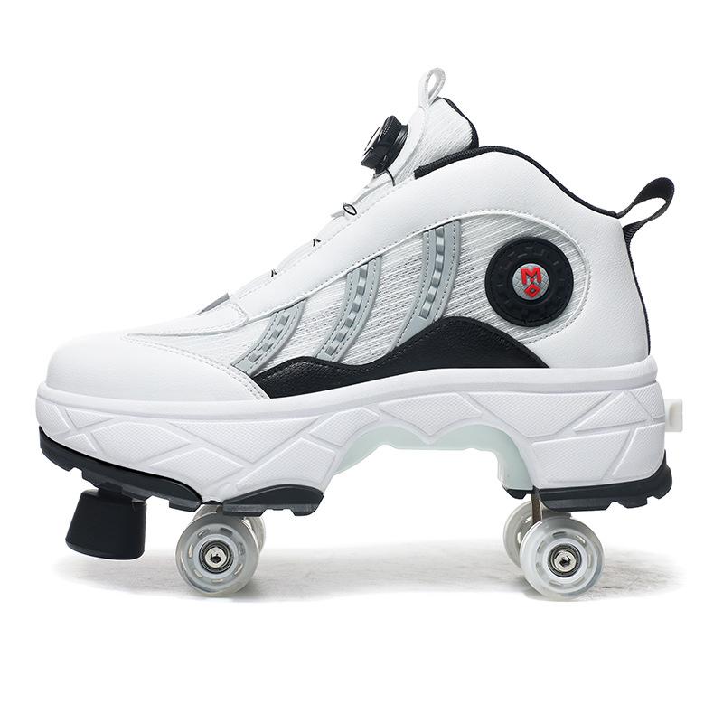 Angel Ting New Shoes with Brakes, Children's Four-wheel Roller Skates, Adult Skates, Retractable and Deformed Shoes 43