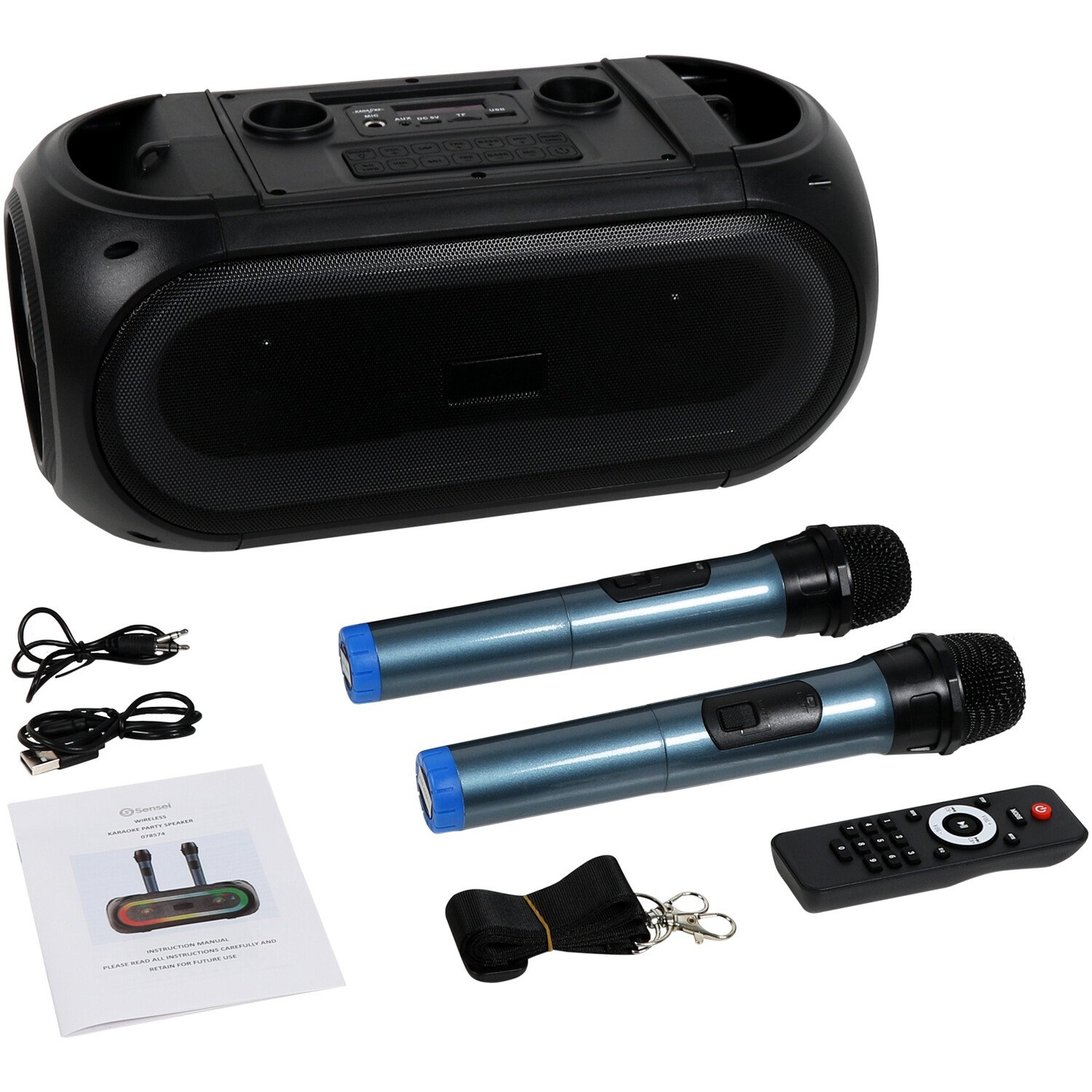 Karaoke Speaker with Dual Microphones Black