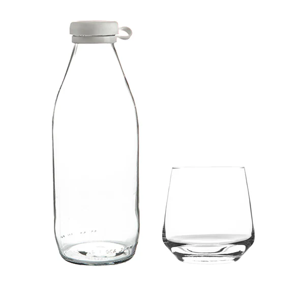 Tallo Glass Tumblers & Bottle Set - Clear