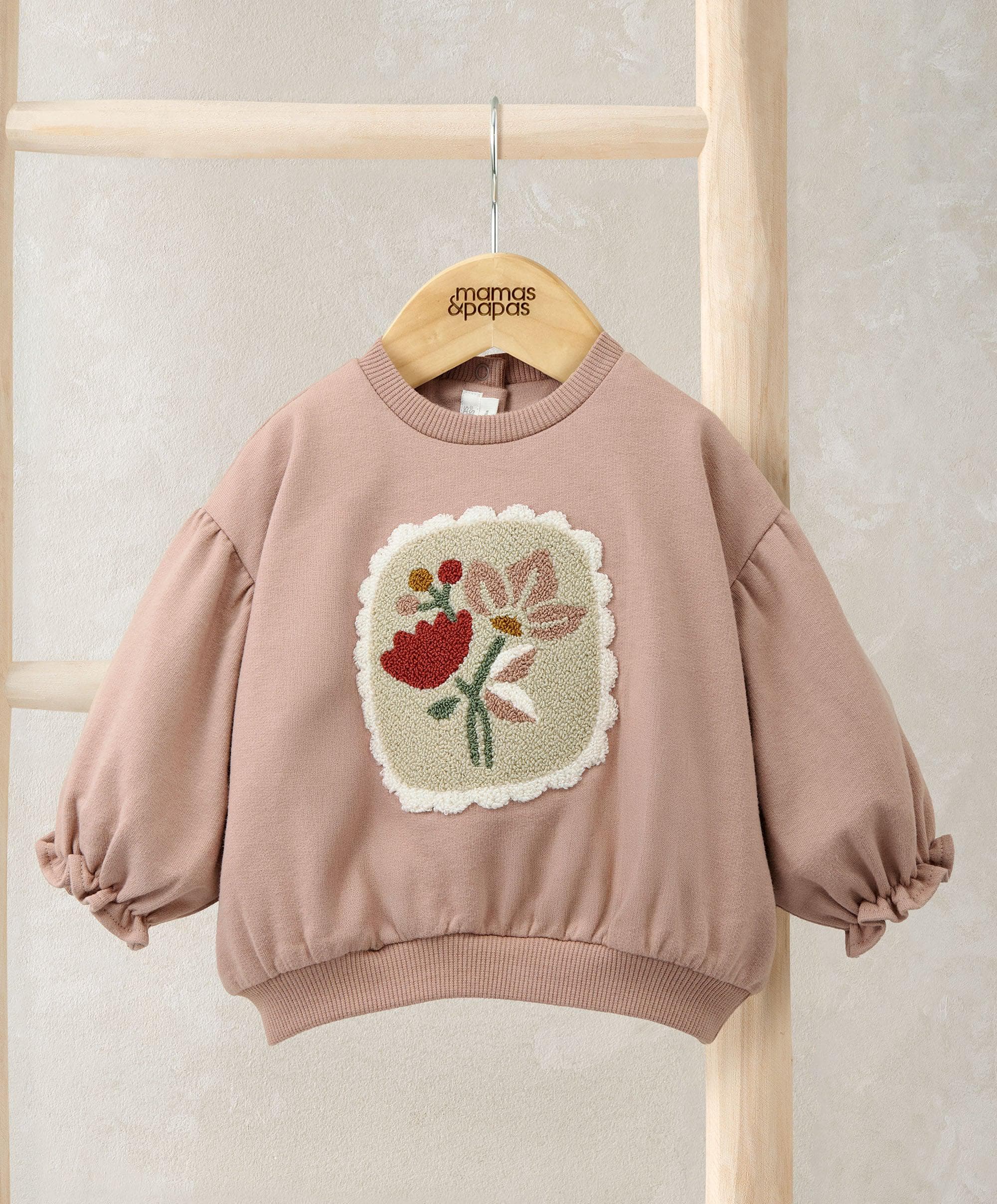 Mamas & Papas Boucle Placement Sweatshirt – Pink