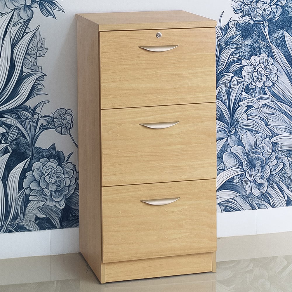 R White Cabinets 3 Drawer Brown Filing Cabinet