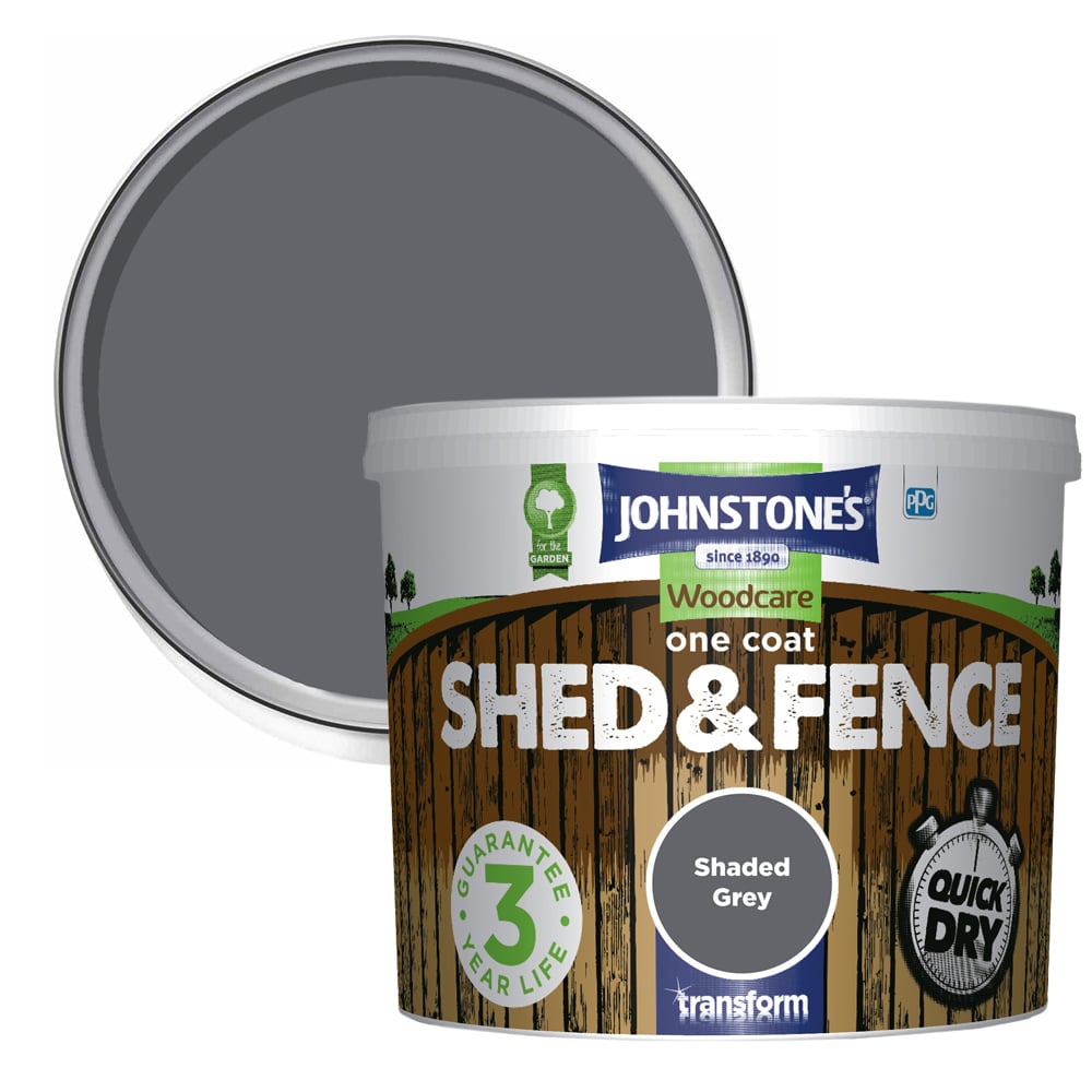 Johnstone's One Coat Shed and Fence 5L - Shaded Grey