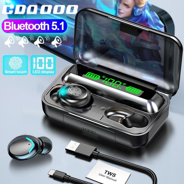 Techage (Black) Wireless Headphones Earphones 3000mAh Charging Box Bluetooth-compatible Stereo Earbuds Headsets With Microphone