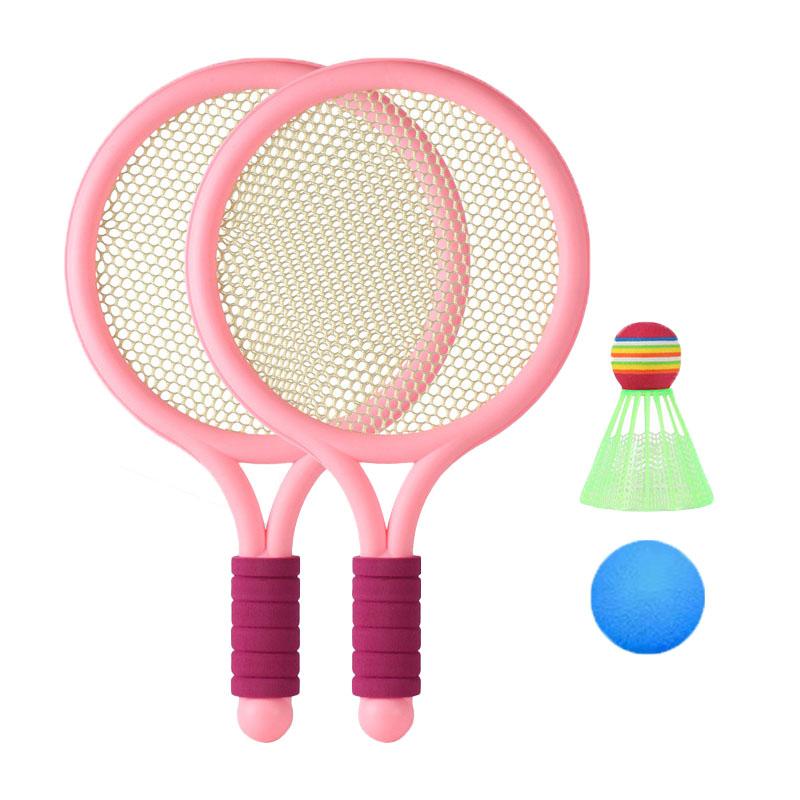 Wosawe Outdoor Sports Children Badminton Racket Set Improve Coordination Tennis Rackets for Outdoor Backyard Games Pink pink