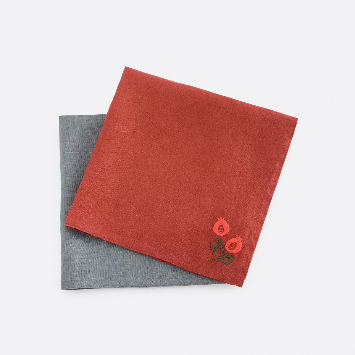 La Redoute Interieurs Set of 2 Lorina Napkins in Embroidered Washed Linen