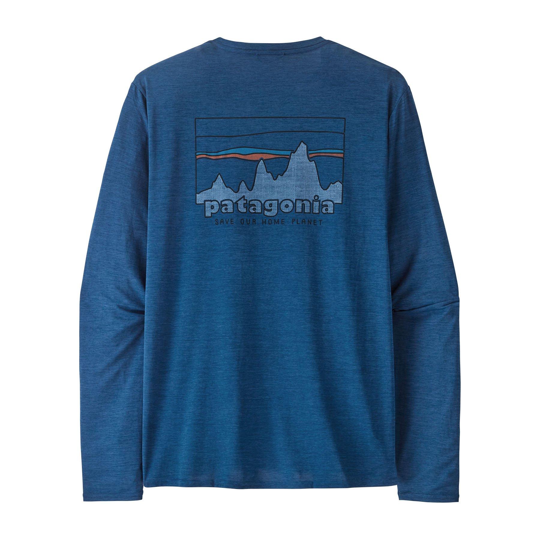 Patagonia Men's Patagonia Capilene® Cool Daily Graphic Long-Sleeve T-Shirt - Blue - Size L - T-Shirts