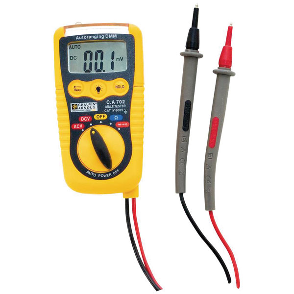 Chauvin Arnoux CA 5273 Handheld Digital Multimeter, True RMS, 10A ac Max, 20A dc Max, 1000V ac Max