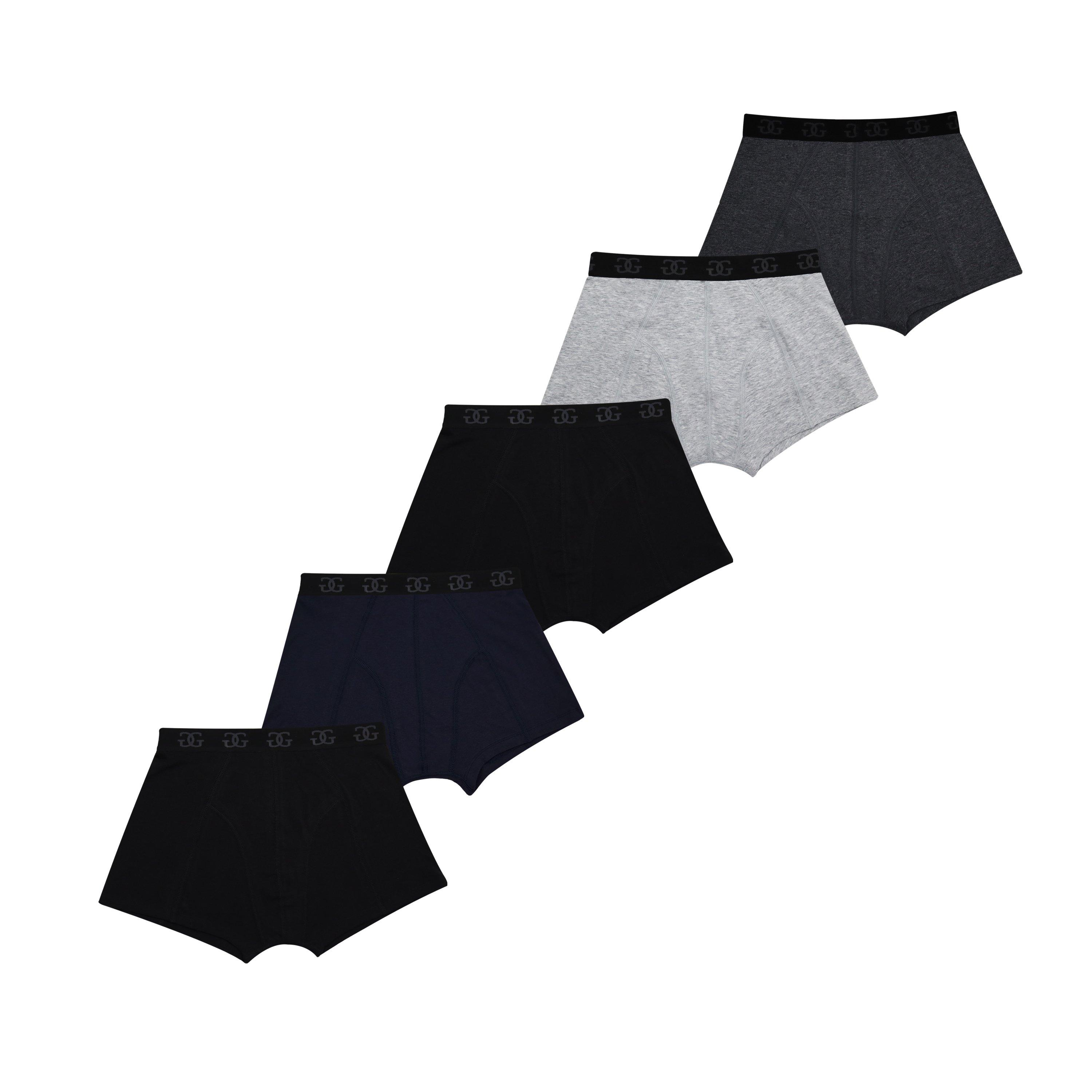 Giorgio Junior Boys' 5-Pack Comfort Trunks - Black