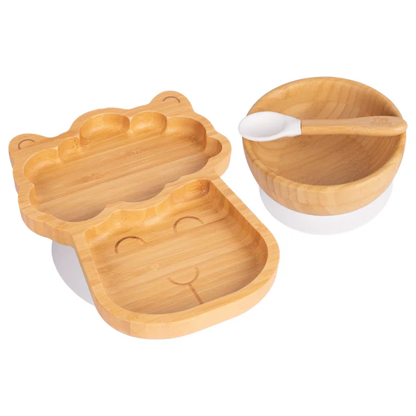 Tiny Dining Children's Bamboo Suction Llama Dinner Set