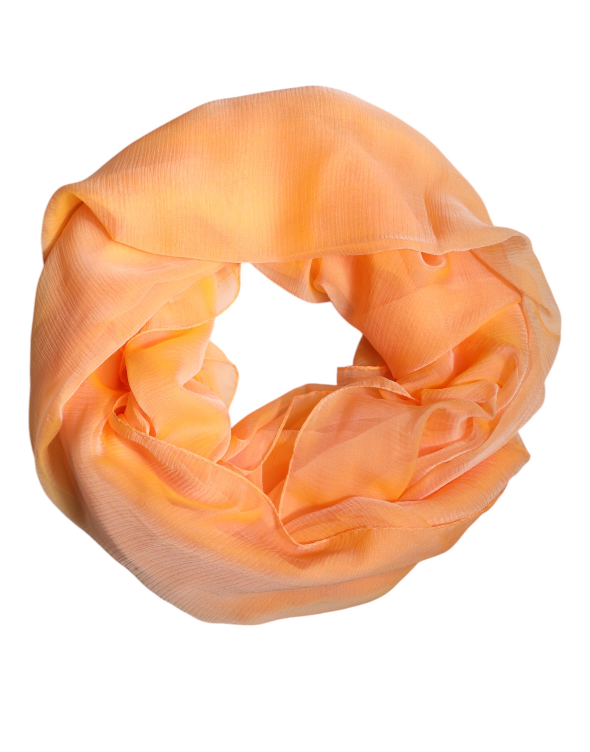 DOLCE & GABBANA Silk Peach Scarf Wo - Orange Scarves