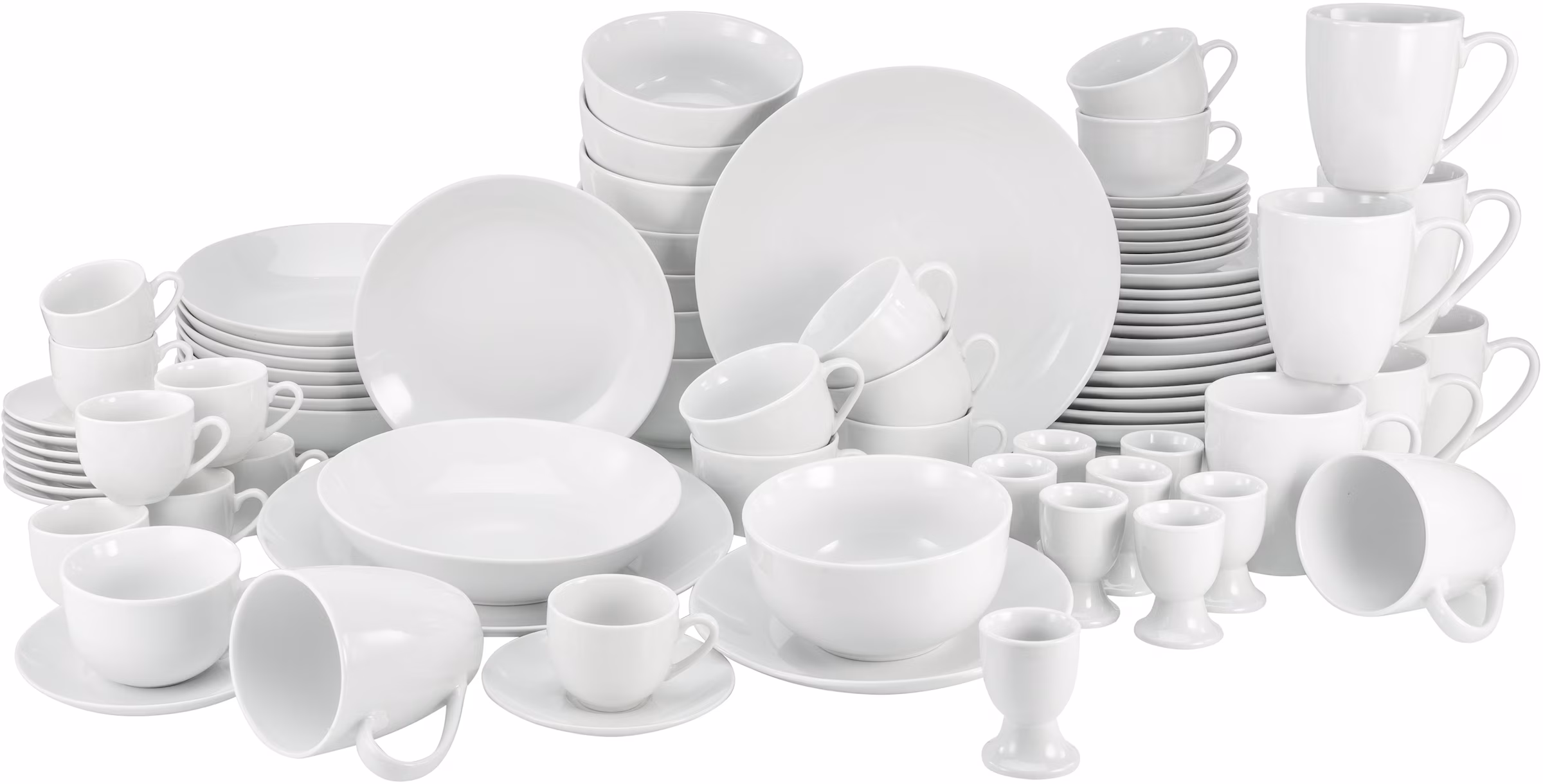 Creatable 80 Piece Dinnerware Set, Service for 8 white