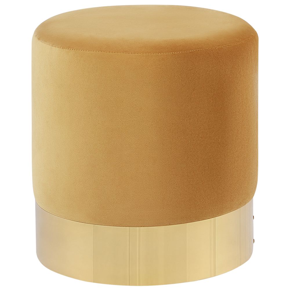Beliani Glam Pouffe Sophia Mustard Velvet
