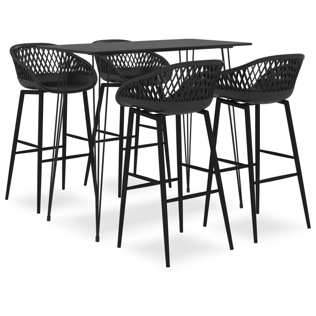 VidaXL 5 Piece Bar Set Black