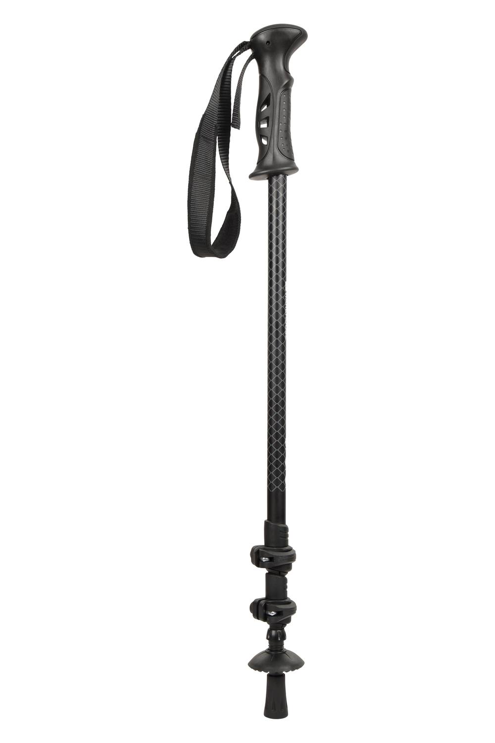 Mountain Warehouse Storr Walking Pole Adjustable Light Foldable Walking Stick in Jet Black