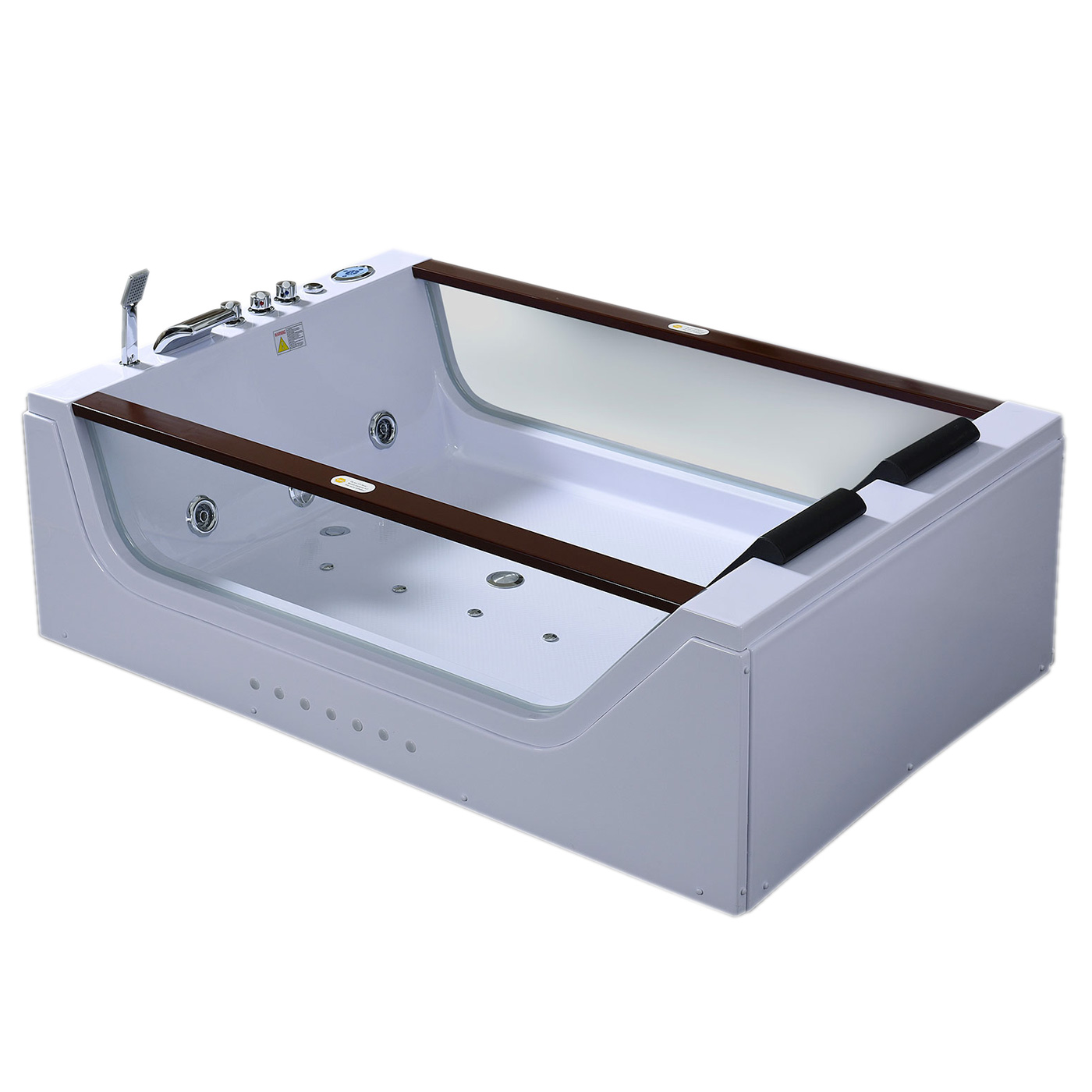 Simbashopping Positano Whirlpool Bath Tub Spa Double Pump Hydrotherapy 180 x 120cm Hot Tub white
