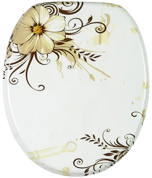 Sanilo Flower Soft Close Elongated Toilet Seat brown