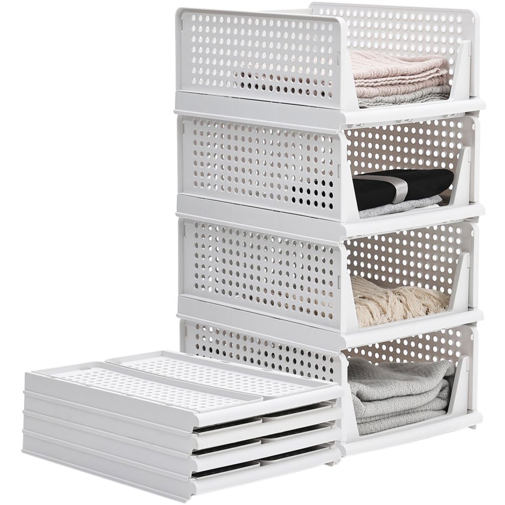 Living And Home 8 Piece Stackable Pull Out Wardrobe Storage Organiser