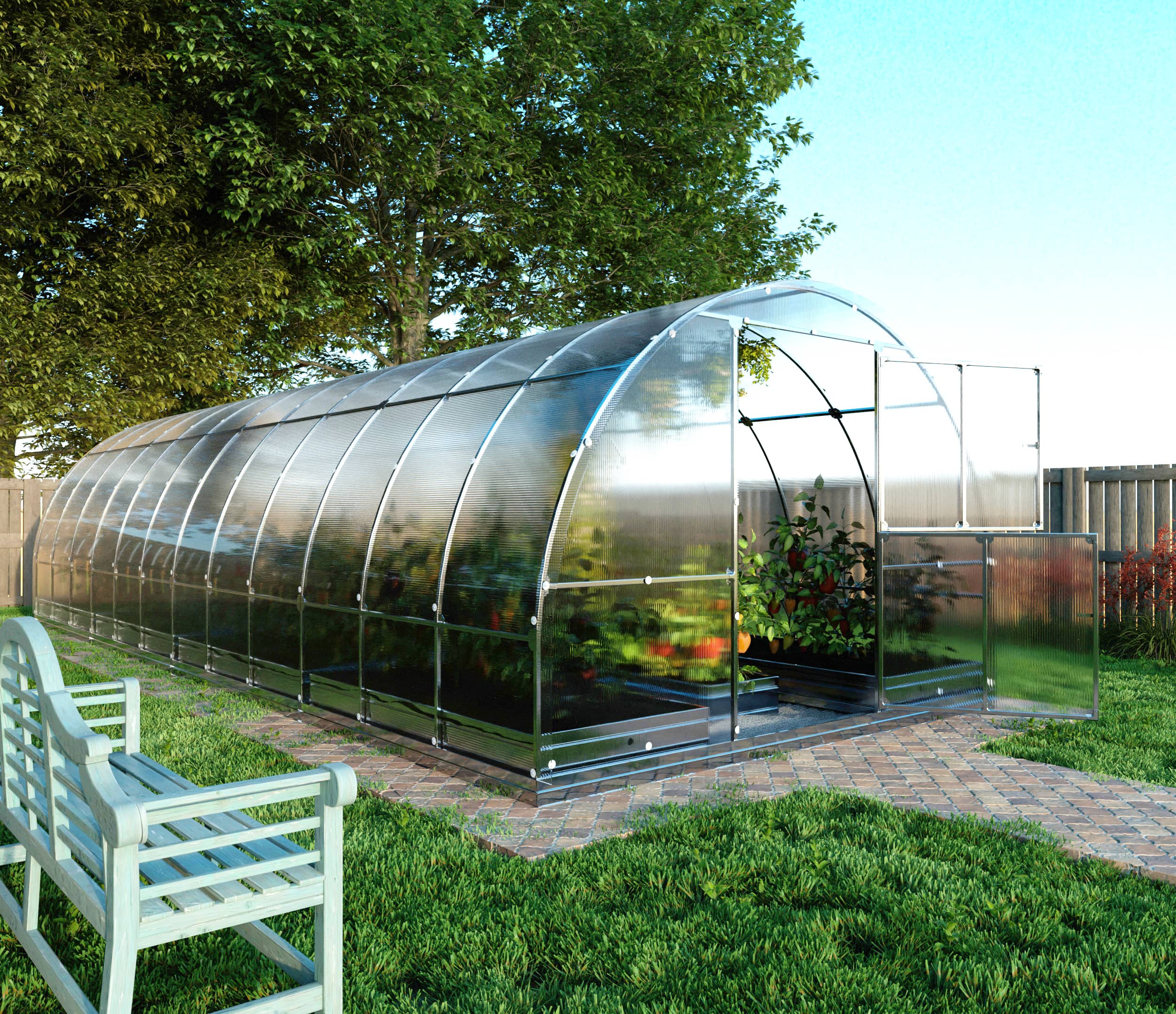 Klasika Greenhouses Certified Greenhouse Klasika Tube 3 X 8 M (24 M²), 4 mm Polycarbonate Cover