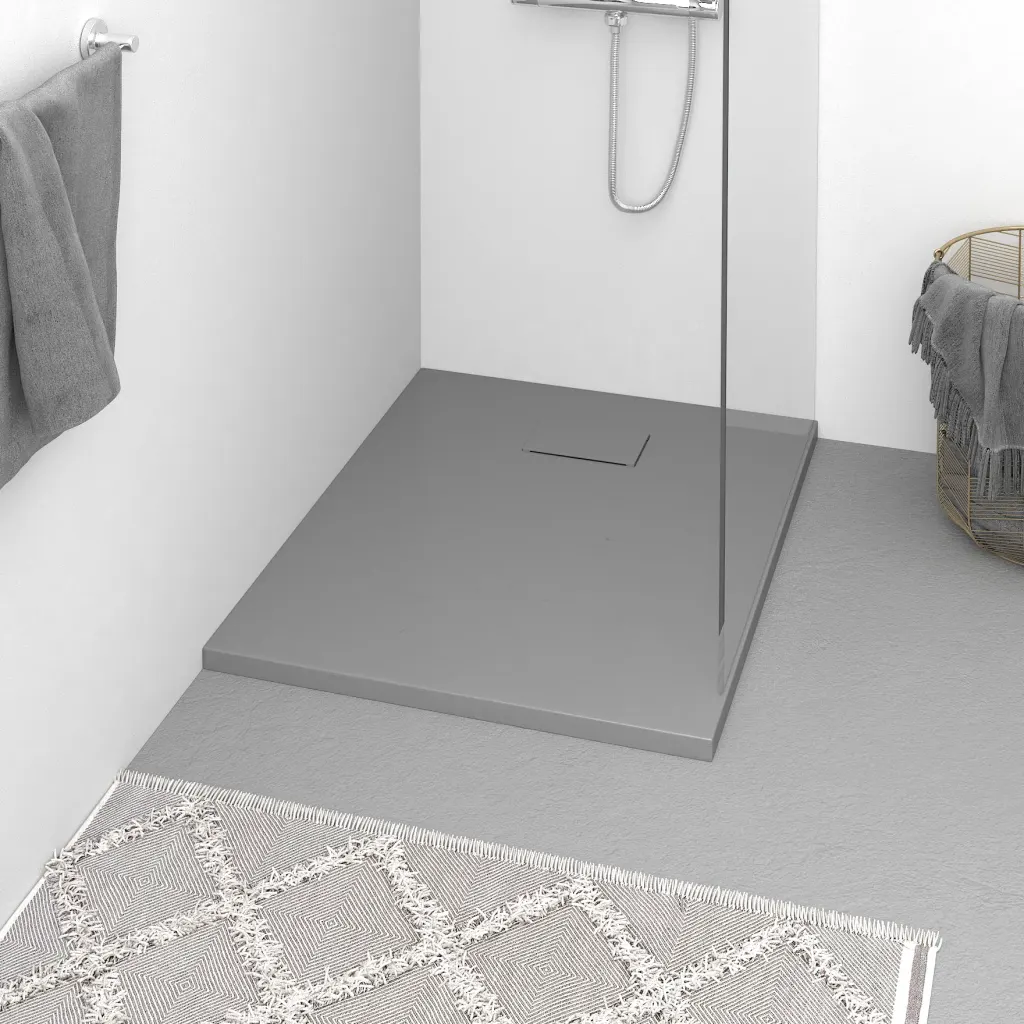 VidaXL Shower Base Tray SMC Grey 90x70 cm