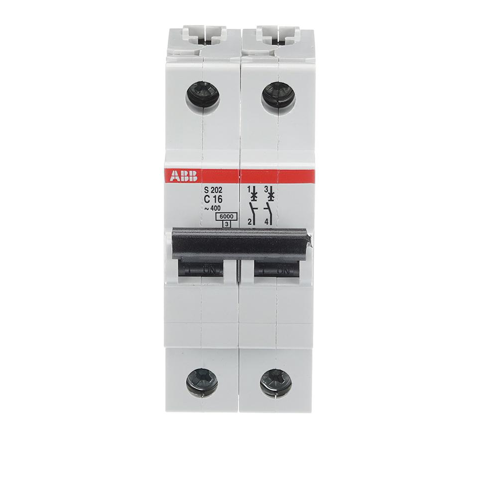 ABB Haf Abb S202-C16 Circuit Breaker, Thermal Mag, 2 Pole