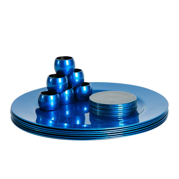 18 Piece Metallic Charger Plates Set