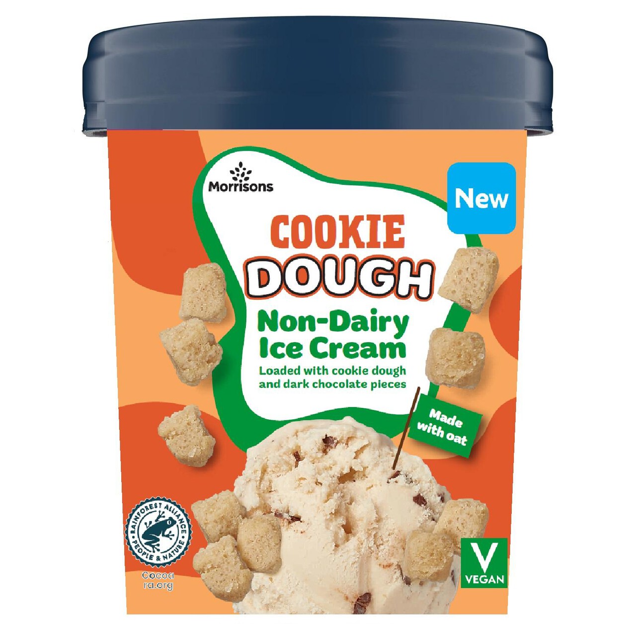 Morrisons Non-Dairy Cookie Dough Ice Cream 500ml