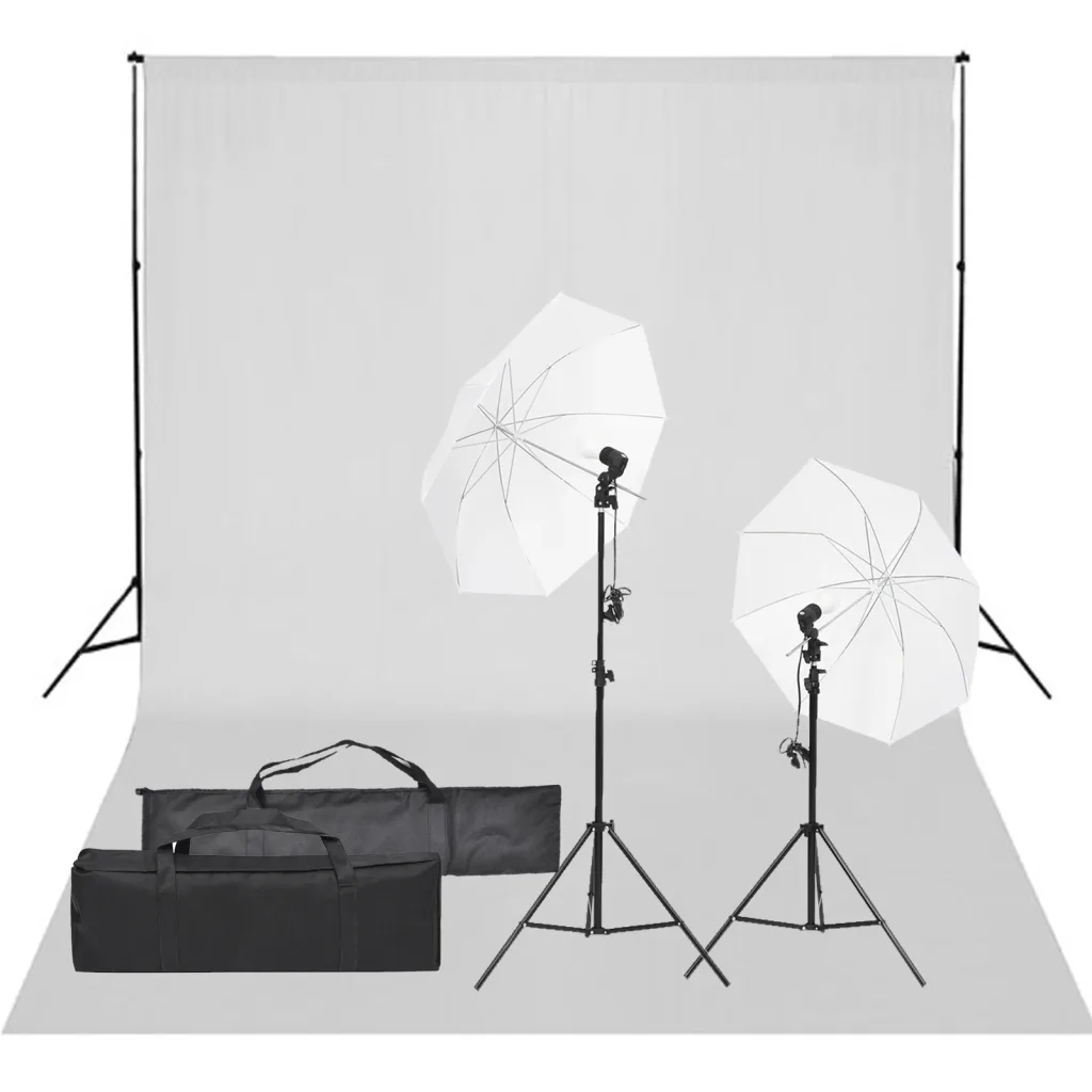 VidaXL Photo Studio Kit with Light Set and Backdrop